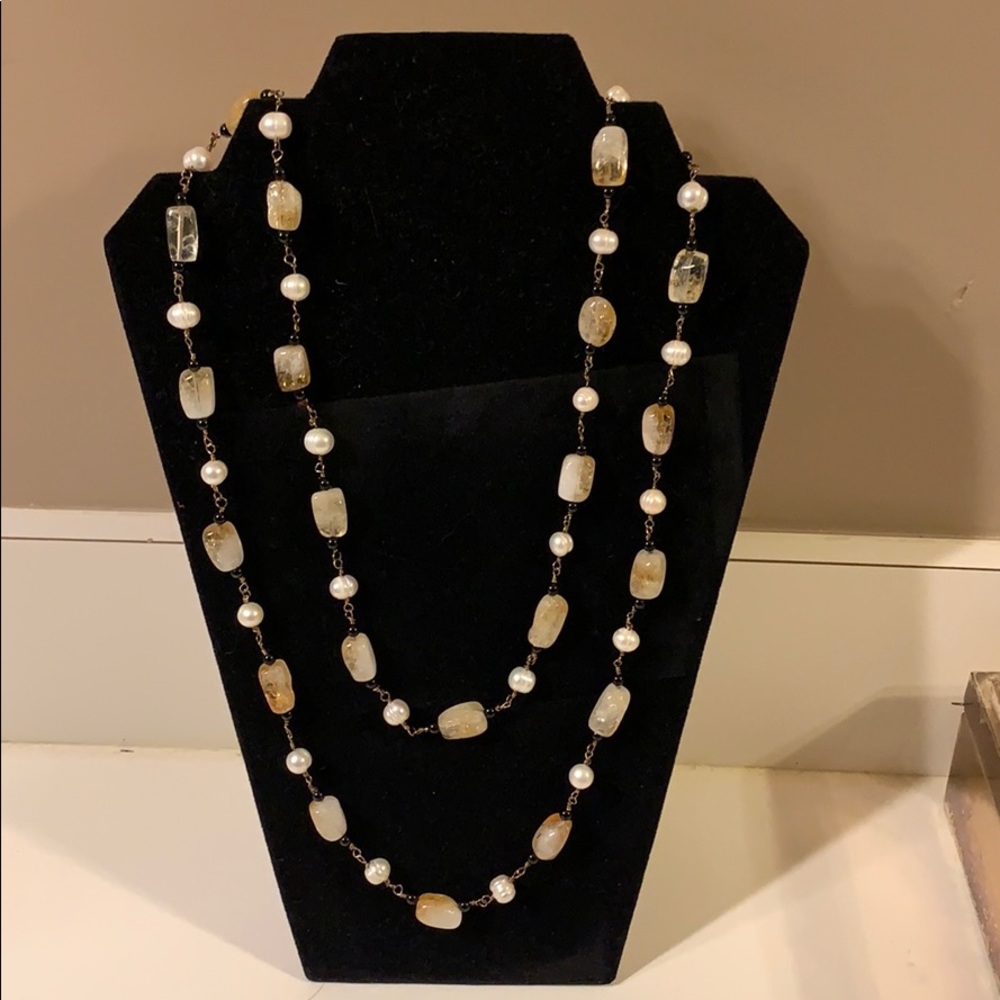 Citrine and Pearl Necklace